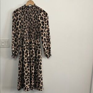 Leopard Print Long Sleeve Dress